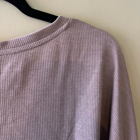 NWT Xhilaration Mauve-Taupe Waffle Knit Top with Bell Sleeve - Picture 9 of 12